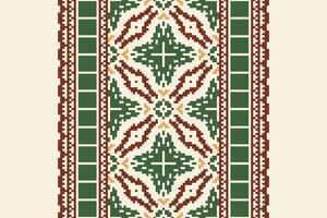 Nordic pattern Seamless Scandinavian pattern Motif embroidery, Pixel Ikat embroidery Design for Print vyshyvanka placemat quilt sarong sarong beach kurtis Indian motifs vector