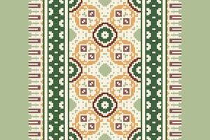 Nordic pattern Seamless Scandinavian pattern Motif embroidery, Pixel Ikat embroidery Design for Print Texture fabric saree sari carpet. kurta patola saree vector