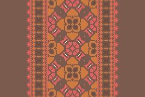 Nordic pattern Seamless Scandinavian pattern Motif embroidery, Pixel Ikat embroidery Design for Print tapestry floral kimono repeat pattern lacing spanish motif vector