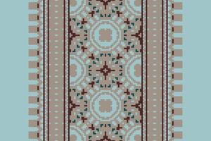 Navajo pattern Seamless Native American, Motif embroidery, Pixel Ikat embroidery Design for Print Texture fabric saree sari carpet. kurta patola saree vector
