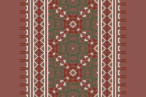 Nordic pattern Seamless Mughal architecture Motif embroidery, Pixel Ikat embroidery Design for Print border embroidery ancient egypt vector