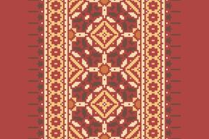 Navajo pattern Seamless Bandana print silk Motif embroidery, Pixel Ikat embroidery Design for Print pattern vintage flower folk navajo patchwork pattern vector