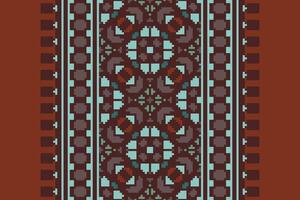 Navajo pattern Seamless Bandana print silk Motif embroidery, Pixel Ikat embroidery Design for Print scandinavian pattern saree ethnic nativity gypsy pattern vector