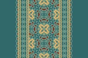 Navajo pattern Seamless Bandana print silk Motif embroidery, Pixel Ikat embroidery Design for Print scandinavian pattern saree ethnic nativity gypsy pattern vector