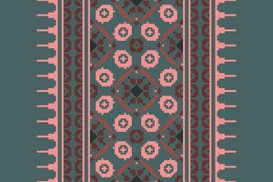 Navajo pattern Seamless Mughal architecture Motif embroidery, Pixel Ikat embroidery Design for Print scandinavian pattern saree ethnic nativity gypsy pattern vector