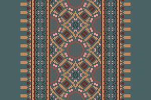 Navajo pattern Seamless Mughal architecture Motif embroidery, Pixel Ikat embroidery Design for Print egyptian pattern tibetan mandala bandanna vector