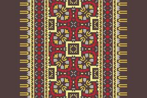 Navajo pattern Seamless Mughal architecture Motif embroidery, Pixel Ikat embroidery Design for Print Texture fabric saree sari carpet. kurta patola saree vector