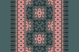Navajo pattern Seamless Scandinavian pattern Motif embroidery, Pixel Ikat embroidery Design for Print Texture fabric saree sari carpet. kurta patola saree vector
