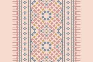 Navajo pattern Seamless Mughal architecture Motif embroidery, Pixel Ikat embroidery Design for Print tie dyeing pillowcase sambal puri kurti mughal architecture vector