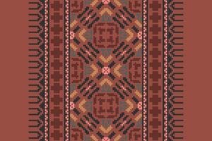 Navajo pattern Seamless Mughal architecture Motif embroidery, Pixel Ikat embroidery Design for Print figure tribal ink on cloth patola sari vector