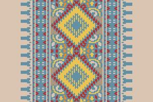 Navajo pattern Seamless Scandinavian pattern Motif embroidery, Pixel Ikat embroidery Design for Print pattern vintage flower folk navajo patchwork pattern vector