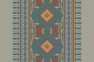 Patchwork pattern Seamless Native American, Motif embroidery, Pixel Ikat embroidery Design for Print indonesian batik motif embroidery native american kurta mughal design vector