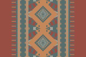 Patchwork pattern Seamless Native American, Motif embroidery, Pixel Ikat embroidery Design for Print vyshyvanka placemat quilt sarong sarong beach kurtis Indian motifs vector