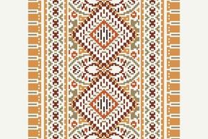 Patchwork pattern Seamless Bandana print silk Motif embroidery, Pixel Ikat embroidery Design for Print pattern vintage flower folk navajo patchwork pattern vector