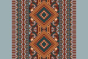 Patchwork pattern Seamless Scandinavian pattern Motif embroidery, Pixel Ikat embroidery Design for Print kurta pattern mughal motifs tapestry pattern floral repeat vector