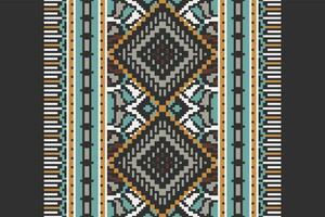 Tie dye Pattern Seamless Native American, Motif embroidery, Pixel Ikat embroidery Design for Print Texture fabric saree sari carpet. kurta patola saree vector