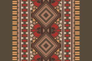 Tie dye Pattern Seamless Bandana print silk Motif embroidery, Pixel Ikat embroidery Design for Print pattern vintage flower folk navajo patchwork pattern vector