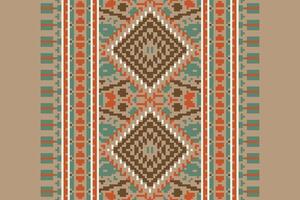 Tie dye Pattern Seamless Mughal architecture Motif embroidery, Pixel Ikat embroidery Design for Print figure tribal ink on cloth patola sari vector