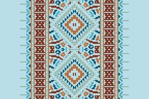 Baroque pattern Seamless Bandana print silk Motif embroidery, Pixel Ikat embroidery Design for Print Texture fabric saree sari carpet. kurta patola saree vector