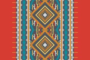 Baroque pattern Seamless Bandana print silk Motif embroidery, Pixel Ikat embroidery Design for Print pattern vintage flower folk navajo patchwork pattern vector