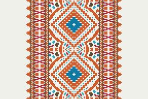 Baroque pattern Seamless Native American, Motif embroidery, Pixel Ikat embroidery Design for Print pattern vintage flower folk navajo patchwork pattern vector