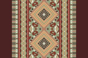 Baroque pattern Seamless Mughal architecture Motif embroidery, Pixel Ikat embroidery Design for Print endless arabesque cloth dupatta shawl bandana print silk kurta men vector