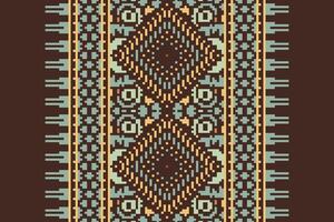 Baroque pattern Seamless Mughal architecture Motif embroidery, Pixel Ikat embroidery Design for Print tie dyeing pillowcase sambal puri kurti mughal architecture vector