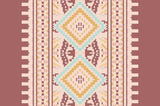 Baroque pattern Seamless Mughal architecture Motif embroidery, Pixel Ikat embroidery Design for Print scandinavian pattern saree ethnic nativity gypsy pattern vector