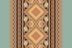 Baroque pattern Seamless Mughal architecture Motif embroidery, Pixel Ikat embroidery Design for Print figure tribal ink on cloth patola sari vector