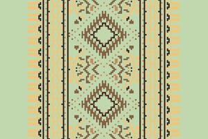 Baroque pattern Seamless Mughal architecture Motif embroidery, Pixel Ikat embroidery Design for Print pattern vintage flower folk navajo patchwork pattern vector