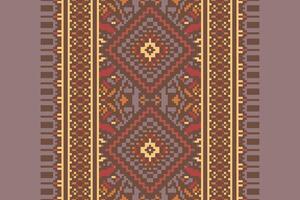 Dupatta pattern Seamless Native American, Motif embroidery, Pixel Ikat embroidery Design for Print tie dyeing pillowcase sambal puri kurti mughal architecture vector