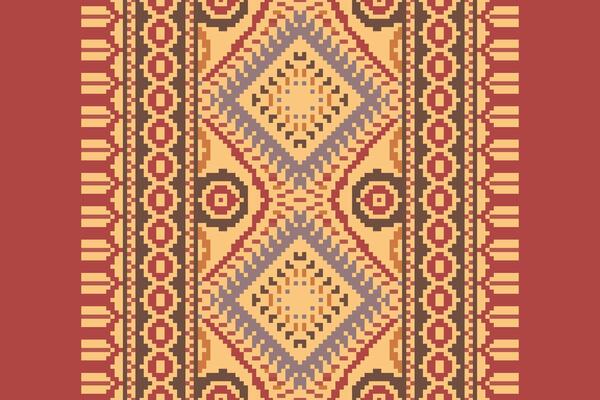 Dupatta pattern Seamless Native American, Motif embroidery, Pixel Ikat embroidery Design for Print scarf hijab pattern kerchief Pixel Ikat Silk kurti model mughal patterns