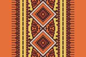 Dupatta pattern Seamless Native American, Motif embroidery, Pixel Ikat embroidery Design for Print Texture fabric saree sari carpet. kurta patola saree vector