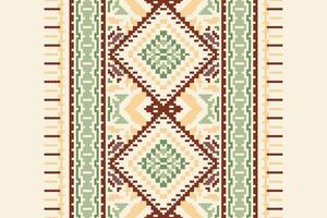 Dupatta pattern Seamless Bandana print silk Motif embroidery, Pixel Ikat embroidery Design for Print scandinavian pattern saree ethnic nativity gypsy pattern vector