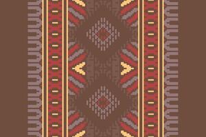 Dupatta pattern Seamless Mughal architecture Motif embroidery, Pixel Ikat embroidery Design for Print tapestry floral kimono repeat pattern lacing spanish motif vector
