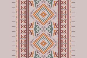 Dupatta pattern Seamless Scandinavian pattern Motif embroidery, Pixel Ikat embroidery Design for Print vyshyvanka placemat quilt sarong sarong beach kurtis Indian motifs vector