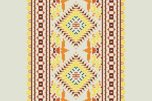 Dupatta pattern Seamless Scandinavian pattern Motif embroidery, Pixel Ikat embroidery Design for Print pattern vintage flower folk navajo patchwork pattern vector
