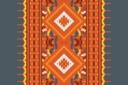 Dupatta pattern Seamless Scandinavian pattern Motif embroidery, Pixel Ikat embroidery Design for Print scandinavian pattern saree ethnic nativity gypsy pattern vector