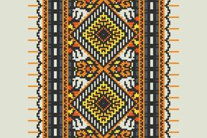 Dupatta pattern Seamless Scandinavian pattern Motif embroidery, Pixel Ikat embroidery Design for Print scandinavian pattern saree ethnic nativity gypsy pattern vector