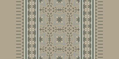 Baroque pattern Seamless Mughal architecture Motif embroidery, Pixel Ikat embroidery Design for Print endless arabesque cloth dupatta shawl bandana print silk kurta men vector