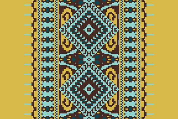 Ancient patterns Seamless Bandana print silk Motif embroidery, Pixel Ikat embroidery Design for Print tapestry floral kimono repeat pattern lacing spanish motif