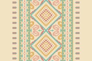 Ancient patterns Seamless Mughal architecture Motif embroidery, Pixel Ikat embroidery Design for Print Texture fabric saree sari carpet. kurta patola saree vector