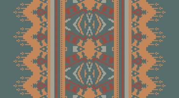 Ancient patterns Seamless Scandinavian pattern Motif embroidery, Pixel Ikat embroidery Design for Print Texture fabric saree sari carpet. kurta patola saree vector