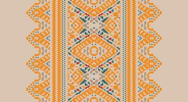 Ancient patterns Seamless Mughal architecture Motif embroidery, Pixel Ikat embroidery Design for Print scandinavian pattern saree ethnic nativity gypsy pattern vector