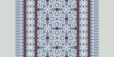 Baroque pattern Seamless Mughal architecture Motif embroidery, Pixel Ikat embroidery Design for Print tie dyeing pillowcase sambal puri kurti mughal architecture vector