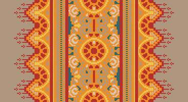 Ancient patterns Seamless Mughal architecture Motif embroidery, Pixel Ikat embroidery Design for Print lace pattern turkish ceramic ancient egypt art jacquard pattern vector