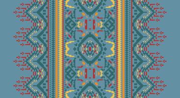Ancient patterns Seamless Mughal architecture Motif embroidery, Pixel Ikat embroidery Design for Print pattern vintage flower folk navajo patchwork pattern vector