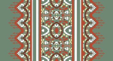 Ancient patterns Seamless Scandinavian pattern Motif embroidery, Pixel Ikat embroidery Design for Print figure tribal ink on cloth patola sari vector