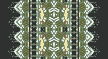 Bukhara pattern Seamless Native American, Motif embroidery, Pixel Ikat embroidery Design for Print Texture fabric saree sari carpet. kurta patola saree vector