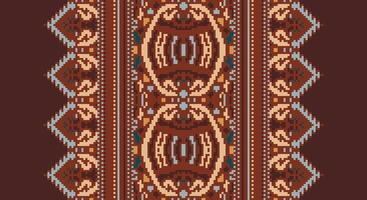 Bukhara pattern Seamless Mughal architecture Motif embroidery, Pixel Ikat embroidery Design for Print indigenous art aboriginal art pattern floral kurti mughal border vector